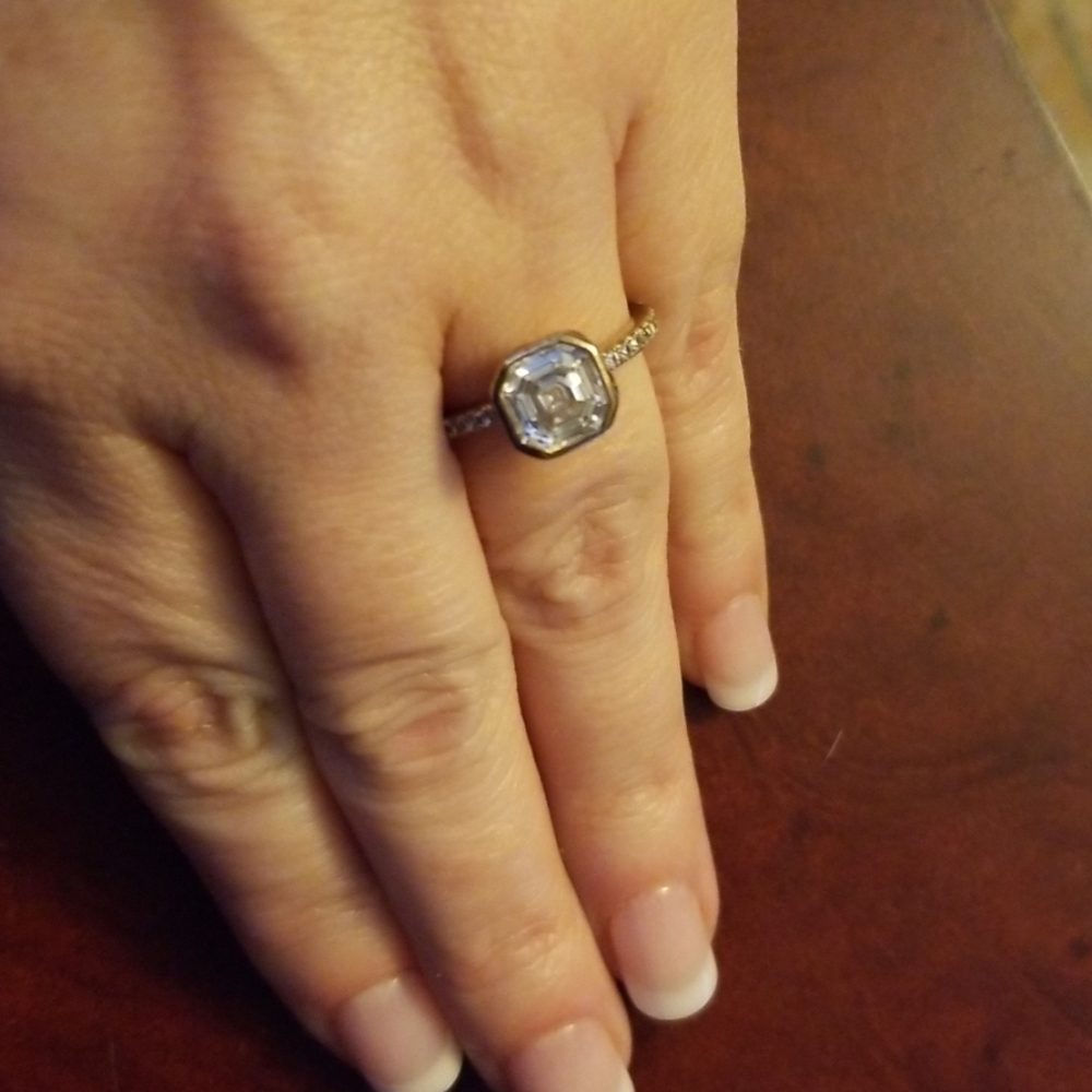 HSN Absolute CZ Gold Clad Sterling Silver Ring